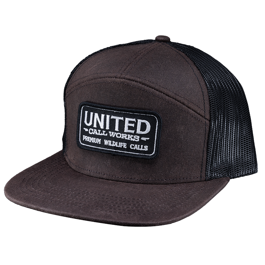 Waxed Dark Brown 7 Panel Hat