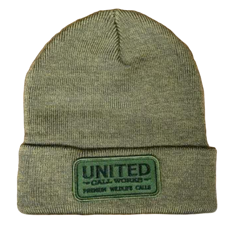 Green "Mud" Beanie with Black and Green Stitched Patch