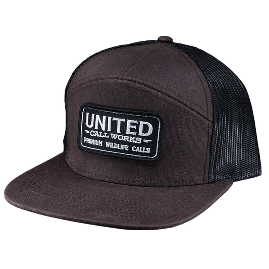 Waxed Dark Brown 7 Panel Hat