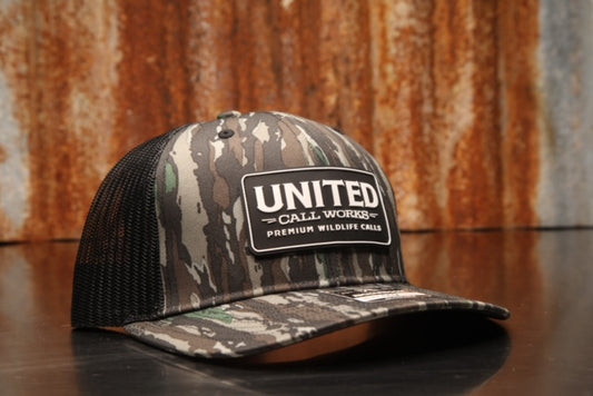 Original Realtree/ Black Richardson 112 Trucker Hat with Black and White PVC Patch