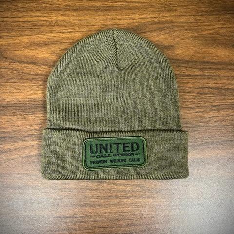 Green "Mud" Beanie with Black and Green Stitched Patch