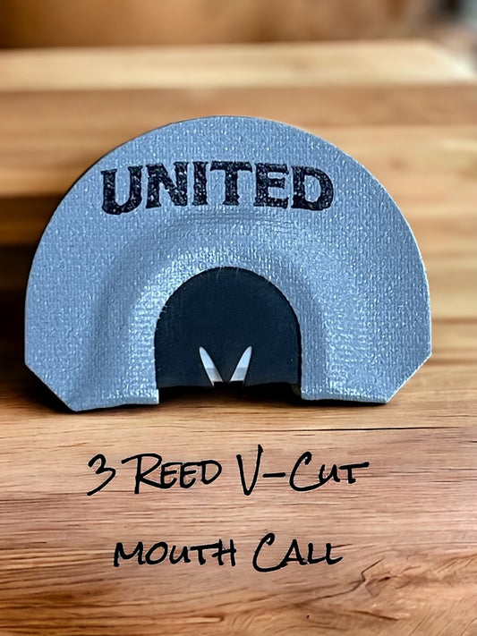 UNITED 3 Reed V-Cut Mouth Call (Grey)