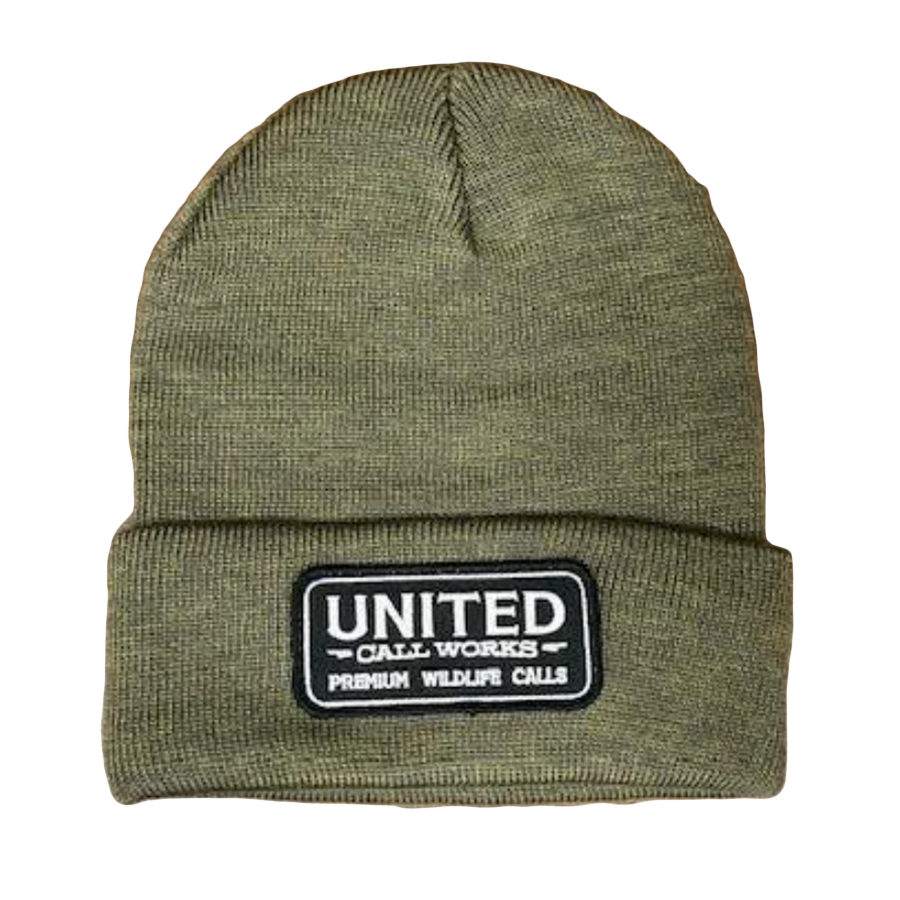 Green "Mud" Beanie with Black and White Stitched Patch