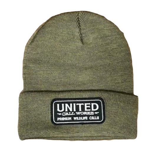 Green "Mud" Beanie with Black and White Stitched Patch