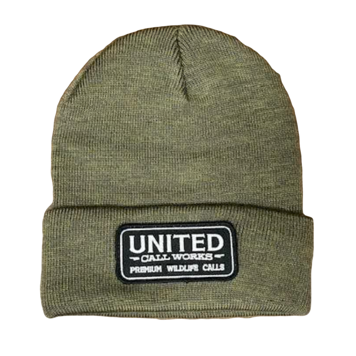 Green "Mud" Beanie with Black and White Stitched Patch