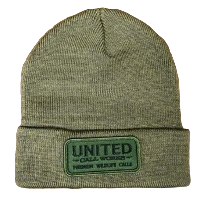 Green "Mud" Beanie with Black and Green Stitched Patch